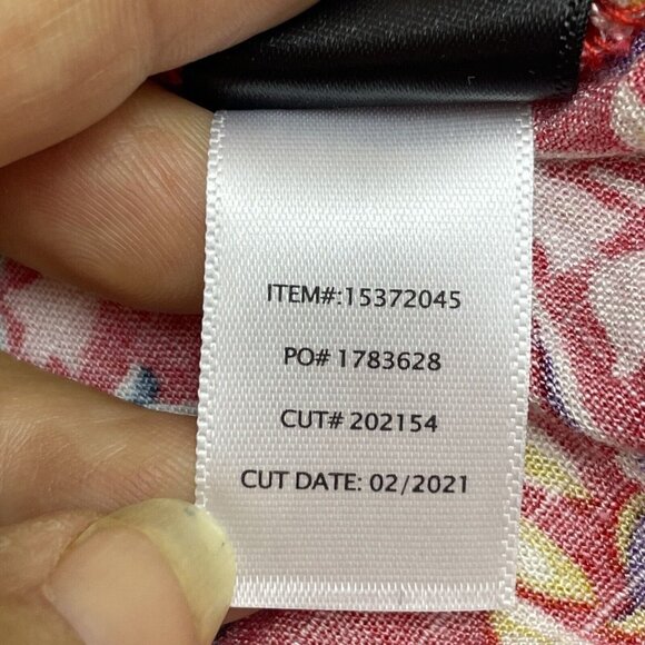 Torrid Womens Sz 3 3X Red Paisley Lenny Tie Front Bell Sleeve‎ V-Neck Boho Slub - Picture 10 of 15